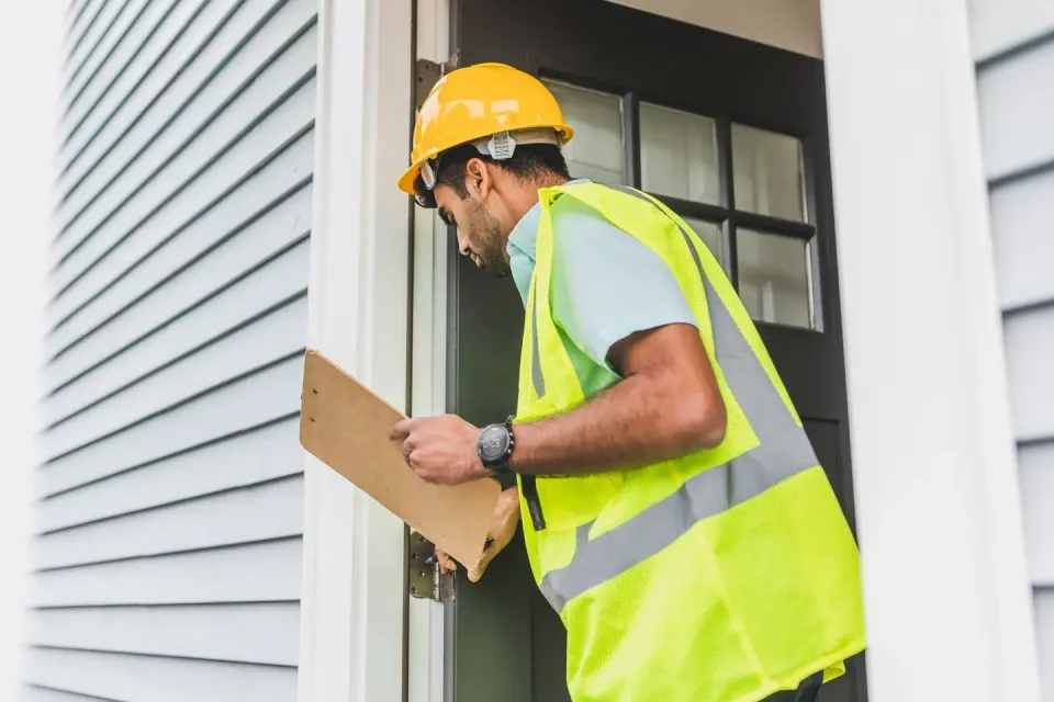 Pest Control Technician — Home Inspection Pest Control Technician — Home Inspection — Pest Control Technician, Hard Hat, Safety Vest, Pest Control, Pest Control in Co…